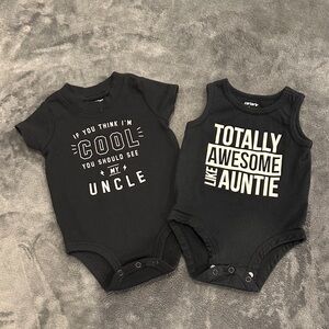 Carter's Black Bodysuit Set with Fun Slogans